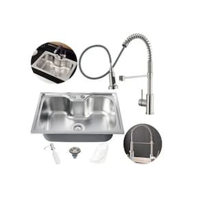 Kit Cuba Cozinha Gourmet Aço Inox 60x42 Cm + Torneira Flexível Brinovar