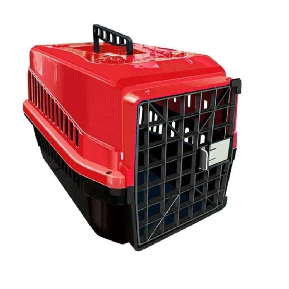 Caixa de Transporte Animais N3 Cachorros e Gatos Vermelho