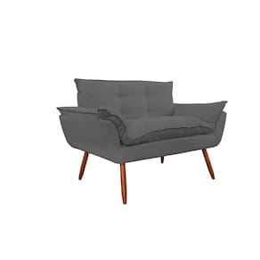 Namoradeira Decorativa para Sala de Estar Opala Suede Cinza - Montanaris Decor