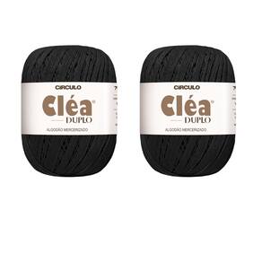 2 Fios Circulo Cléa Duplo 8/4 Com 100g Croche - Cor 8990 - Preto