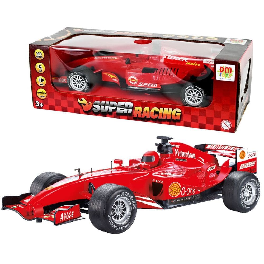 Carrinho De Fricção F1 Veículo De Corrida Super Racing 1:18 Carro Vermelho