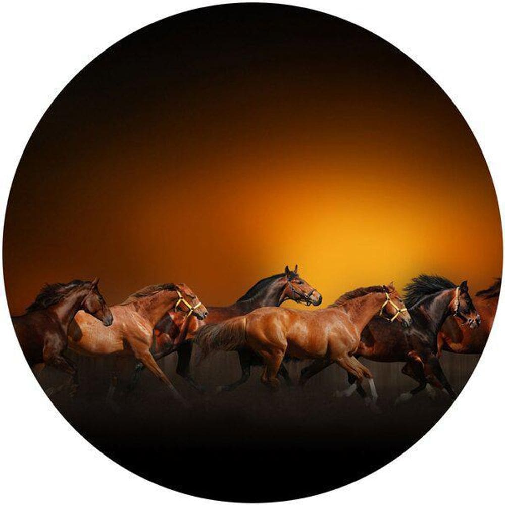 Capa De Estepe Cavalos Correndo