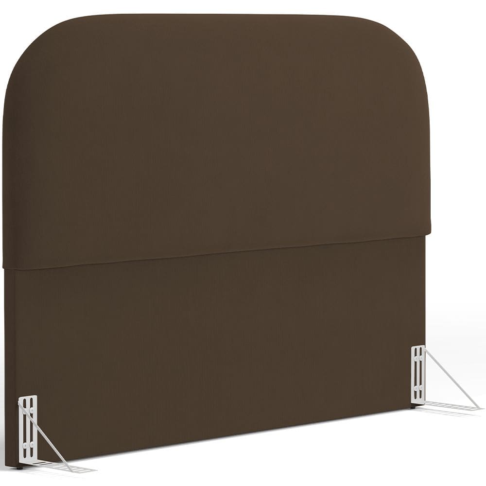 Cabeceira Cama Box King 195cm Orgânica Lanna W01 Suede Marrom - Lyam Decor