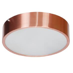 Plafon Alumínio Vidro Leitoso 2 Lâmpadas LED 60W