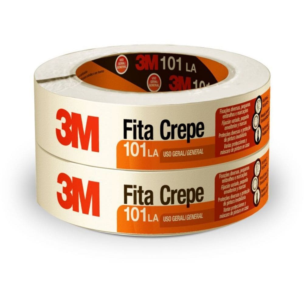 Fita Crepe 3M 101 LA 48x50m - 2 Rolos