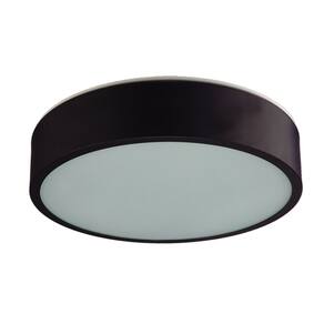 Plafon redondo alumínio - 2 Lâmp. LED - vidro leitoso