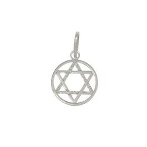 Pingente em Prata 925 Maciça Estrela de Davi 18mm