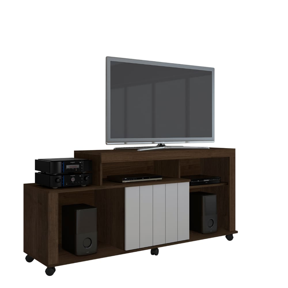 Rack Para TV 1 Porta Ouro JCM Cafe Off/White