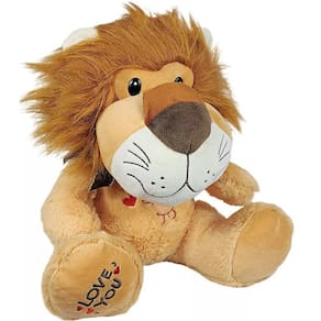 Leao de Pelucia Sentado com Laço Marrom 30CM 88-23069-32