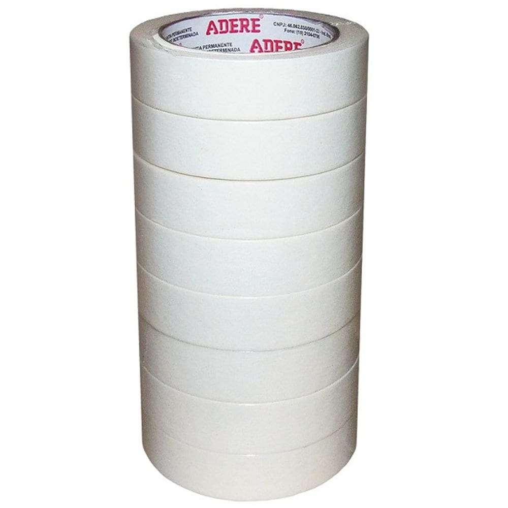 Kit 8 Fita Adesiva Porosa Branca Adere SC830 25MM X 50M