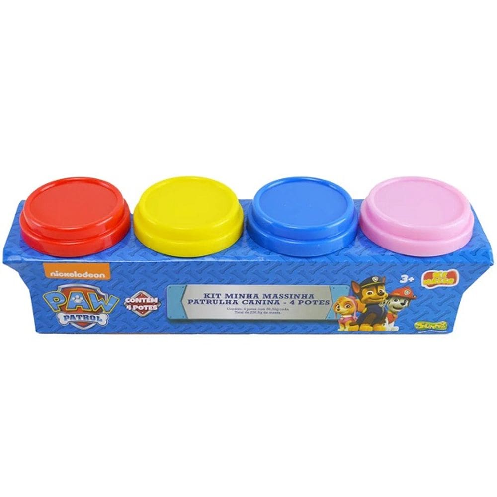 Patrulha Canina Massinha com 4 Potes SUNNY