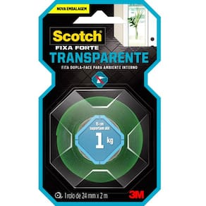 Fita Dupla Face Fixa Forte 3M 24MM X 2M Transparente
