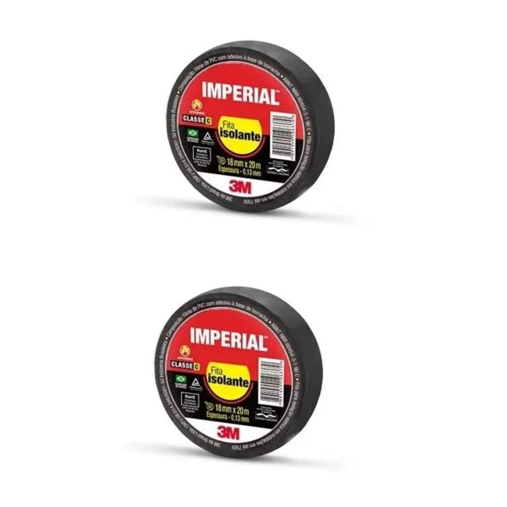 Kit 2 Fita Isolante 3M Imperial 18MM X 20M