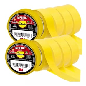 Kit 10 Fita Isolante 3M Imperial 18MM X 20M Amarela
