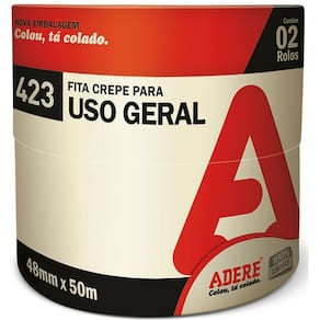 Kit com 2 Fita Crepe 423 USO Geral 48MM X 50M Adere