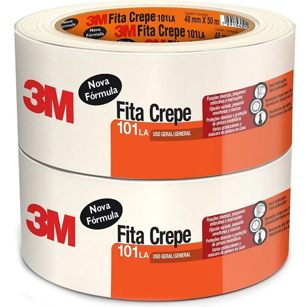 Fita Crepe 3M 48MM X 50M Pacote de 2