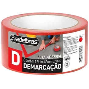 Fita Adesiva Demarcaçao de Solo 48MM X 14M Vermelha Adelbras 910 Liso