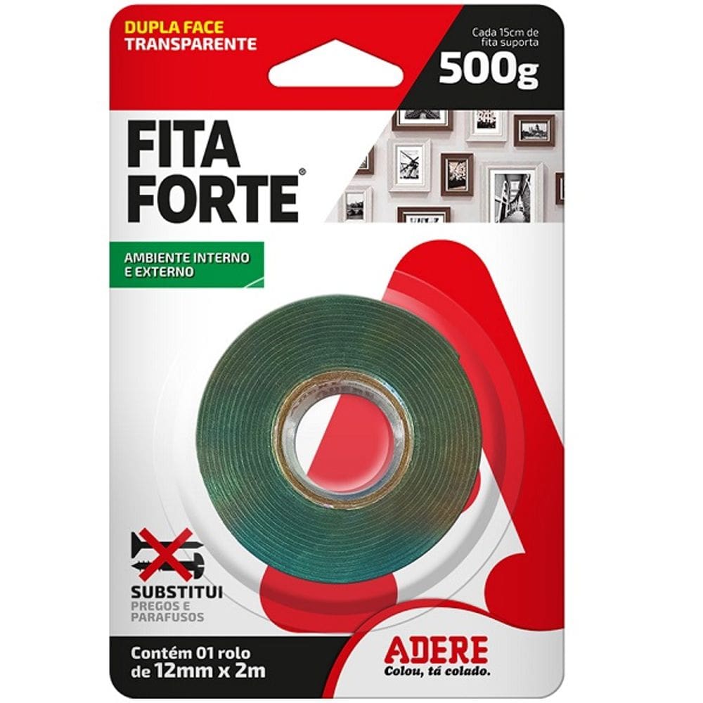 Fita Forte Dupla Face Massa Acrilica Adere 12MM X 02M