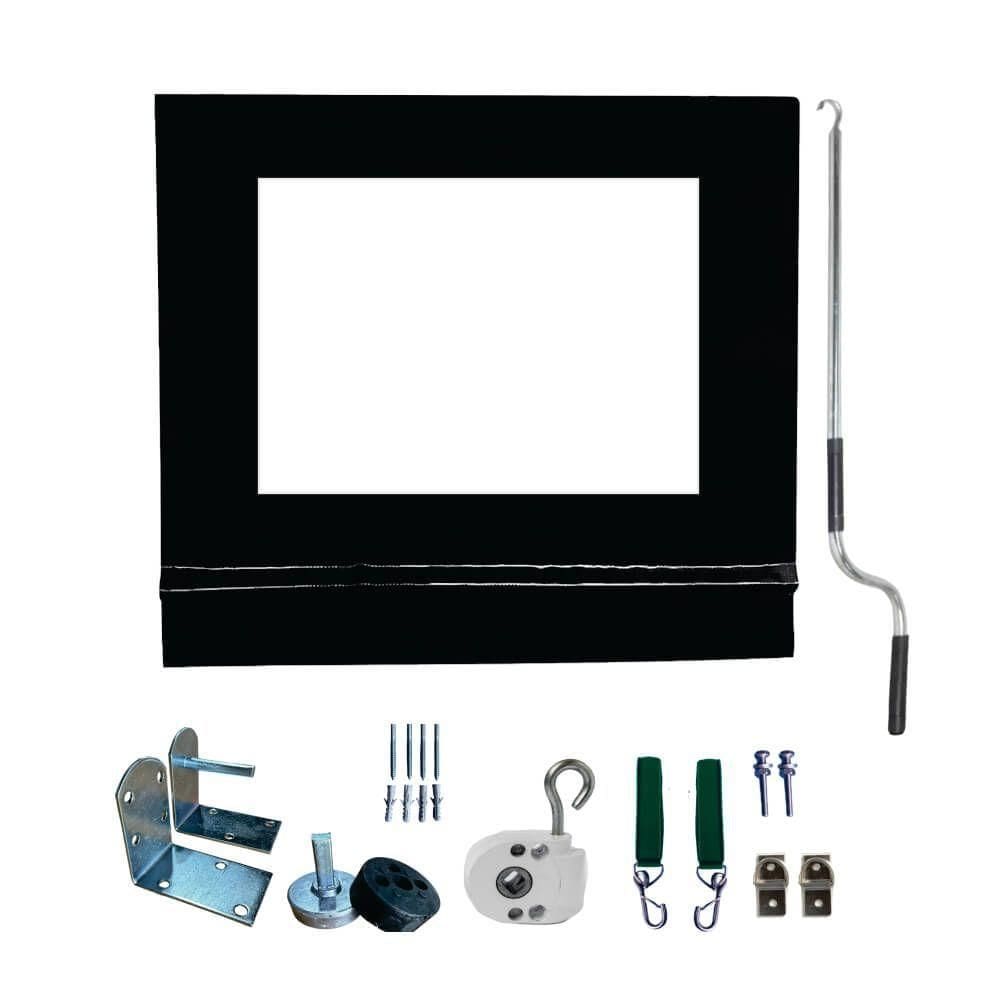 Toldo Cortina Preto C/ Visor - 3,30m X 2,00m - Kit Completo