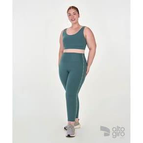 Legging 7/8 Elastico Plus Size Alto Giro Verde Urbano