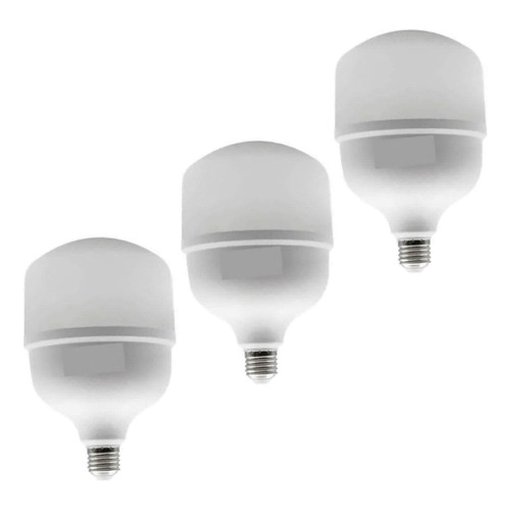 Kit 3 Lâmpada Ultra Led 50w Bulbo E27 6500k bivolt