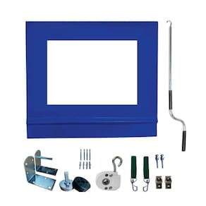 Toldo Cortina Azul C/ Visor - 3,80m X 2,60m - Kit Completo