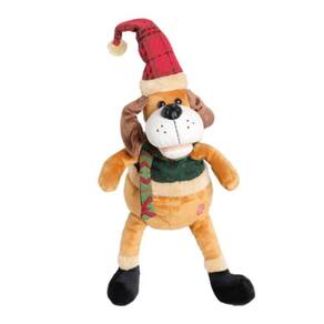 Urso Cachorro Natalino C/Movimento Bege 30cm 1207702 Cromus