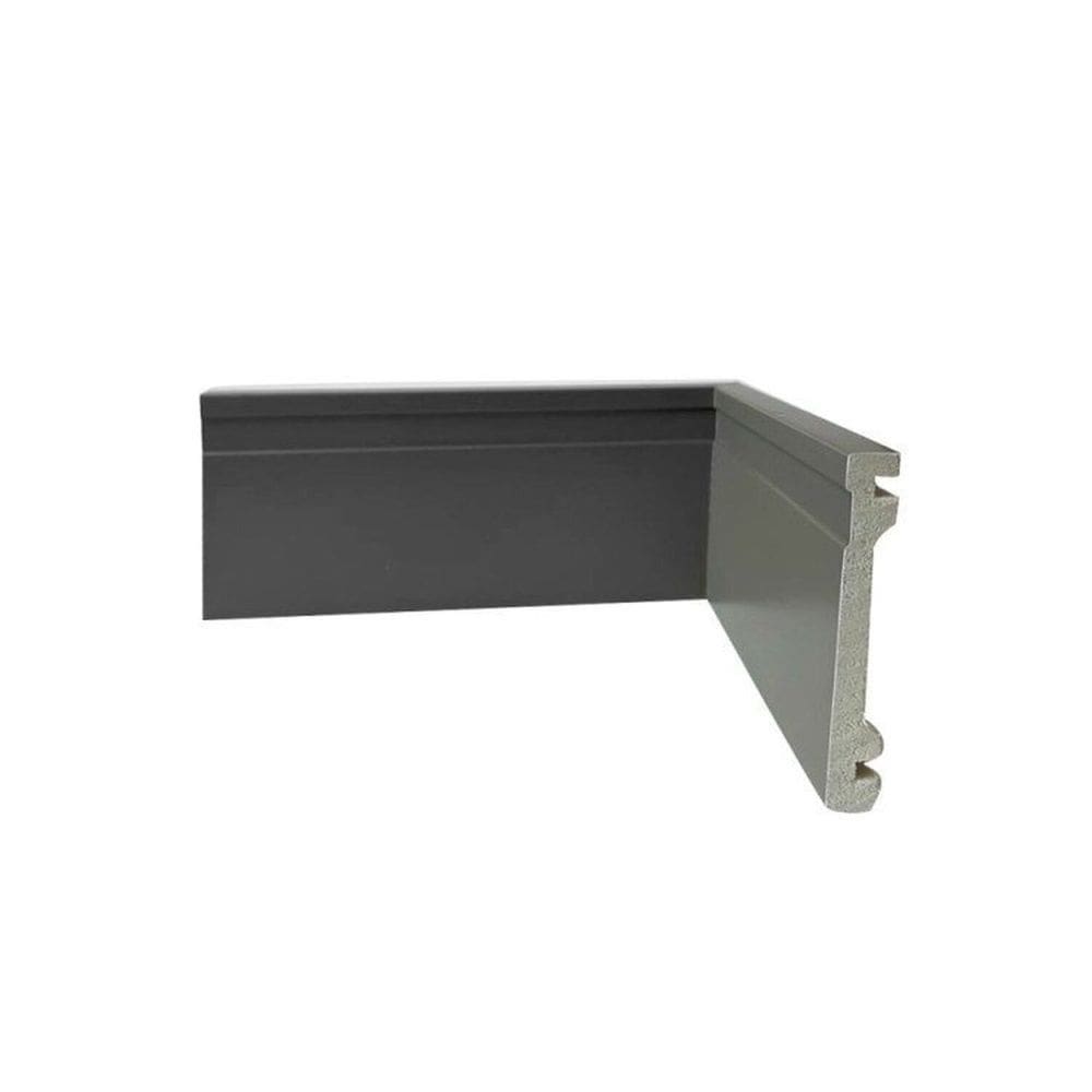 Kit com 15 Barras Rodapé de Poliestireno 10cm x 15mm Casa Grassi 7,2m Gray
