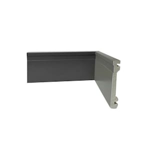 Kit com 10 Barras Rodapé de Poliestireno 10cm x 15mm Casa Grassi 7,2m Gray
