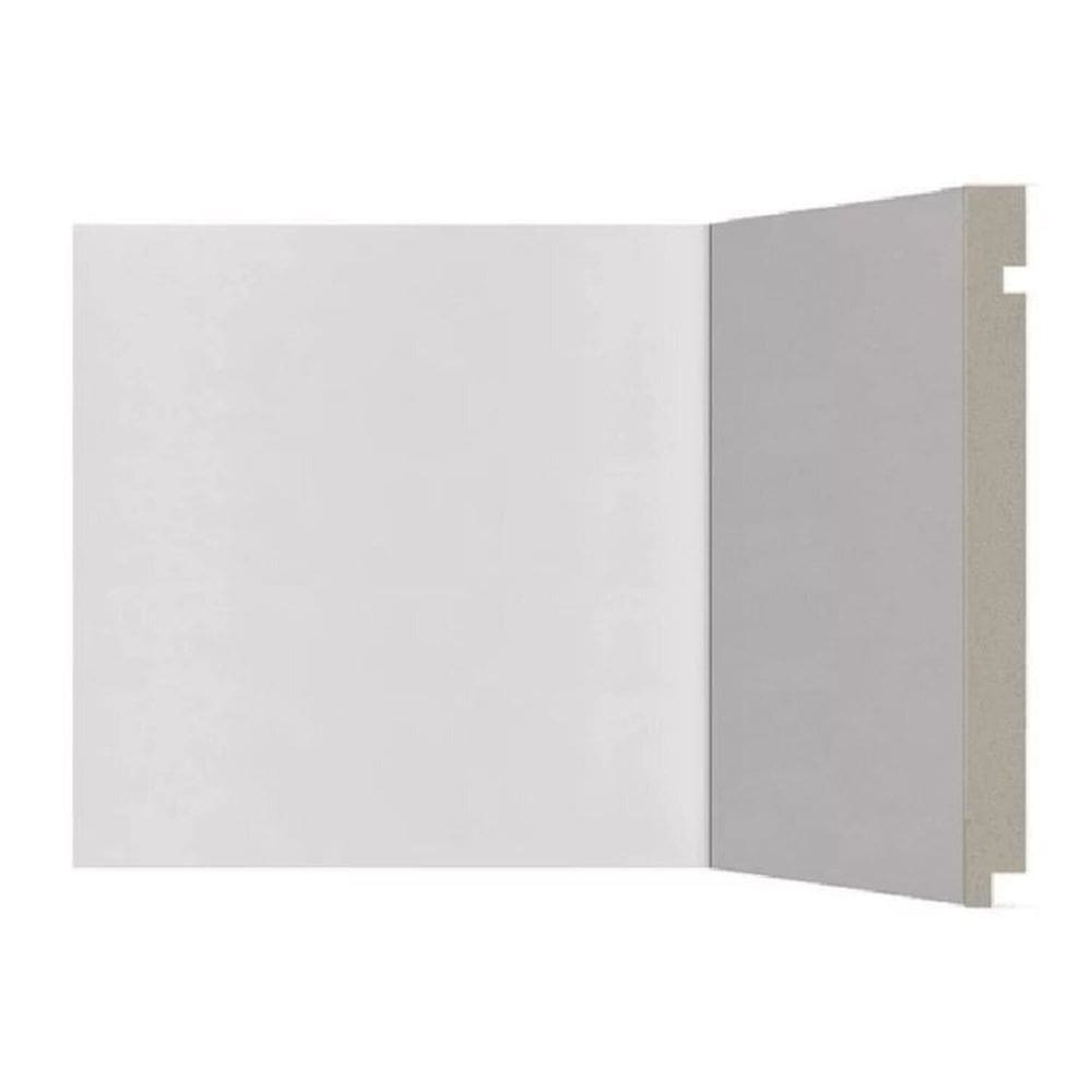 Kit com 10 Barras Rodapé de Poliestireno 12cm x 15mm Liso Casa Grassi 7,2m Branco