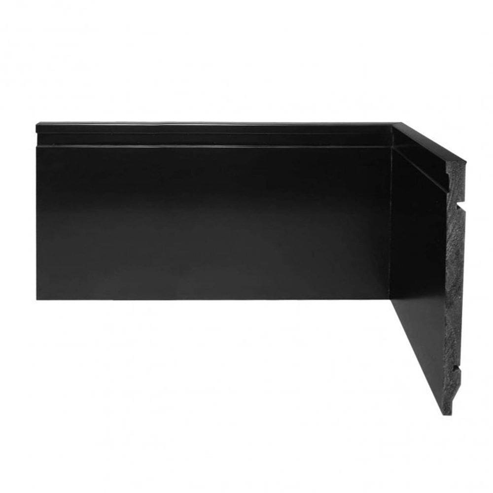 Kit com 15 Barras Rodapé de Poliestireno Frisado Scandian 15mmx20cmx2,40m Metro Linear 7,2m Preto