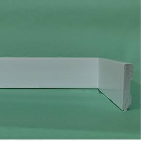 Kit com 5 Barras Rodapé de Poliestireno 5cm x 10mm x 2.25m Liso Slim Metro Linear Casa Grassi 6,75m Branco