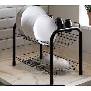 Escorredor De Louça Duplo 9 Pratos 5 Copos Porta Talheres F