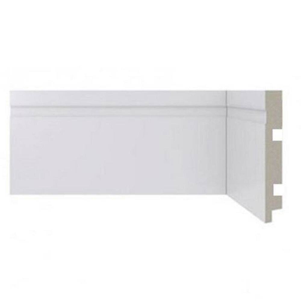 Kit com 20 Barras Rodapé Scandian com Friso 15mmx20cm Metro Linear 7,2m Branco