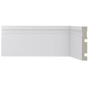 Kit com 5 Barras Rodapé Scandian com Friso 15mmx7cm Metro Linear 6,75m Branco