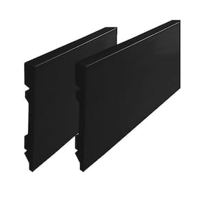 Kit com 5 Barras Rodapé de Poliestireno Preto Liso 15cm X 15mm Metro Linear Casa Grassi 7,2m Branco
