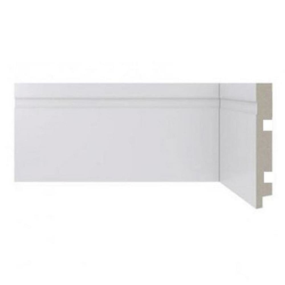 Kit com 20 Barras Rodapé Scandian com Friso 15mmx12cm Metro Linear 7,2m Branco