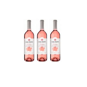 Kit Vinho Casa Perini Solidário Rosé Seco 750ml 3 unidades