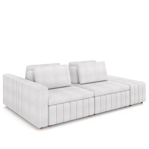 Sofá Ilha Living com Puff 265cm Siesta M22 Bouclê Branco - Mpozenato
