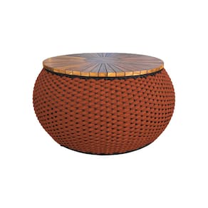Mesa de Centro Barril Alumínio Corda Náutica Terracota