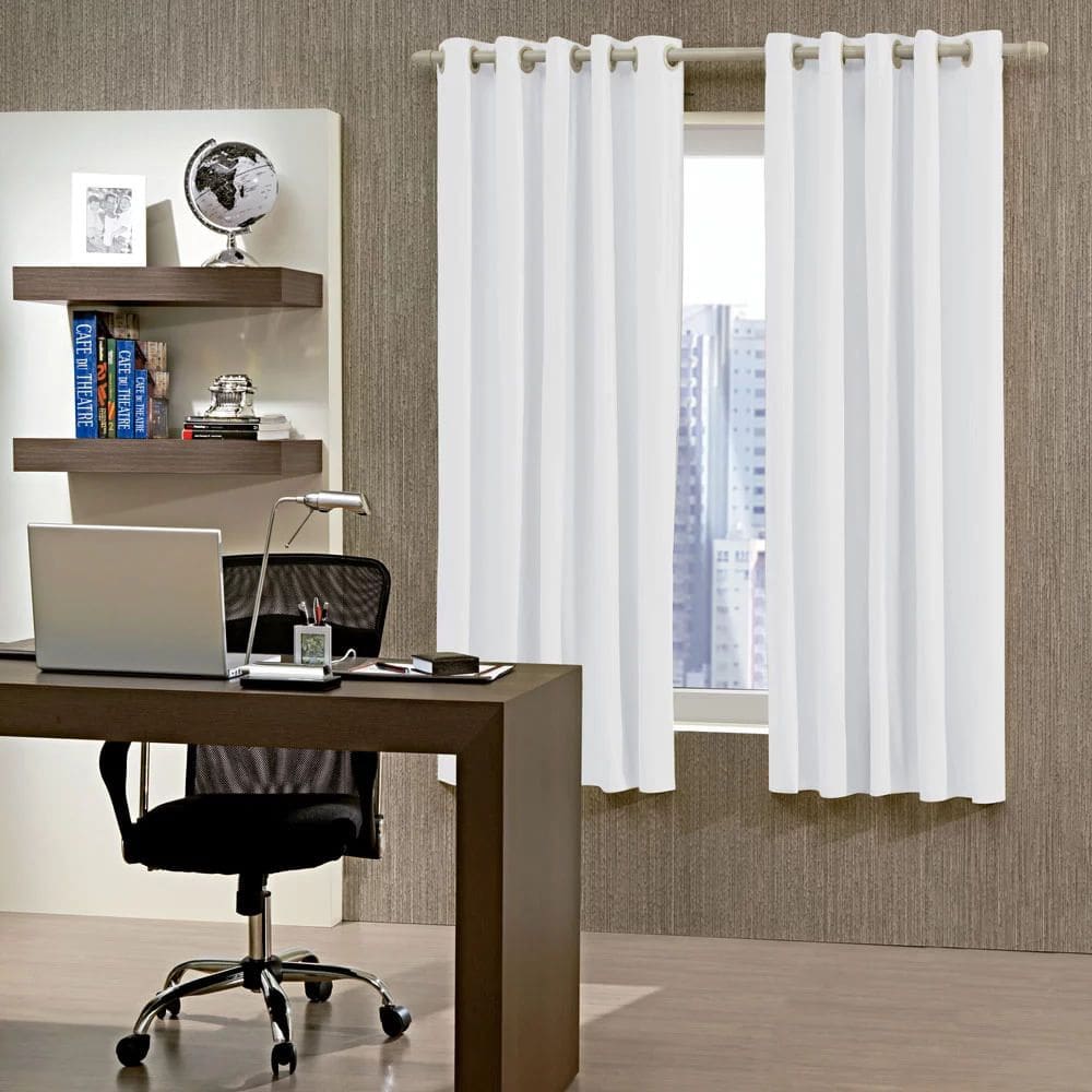 Cortina Blackout Bella Janela 1 Face com Ilhós Branca 3,00x2,50m