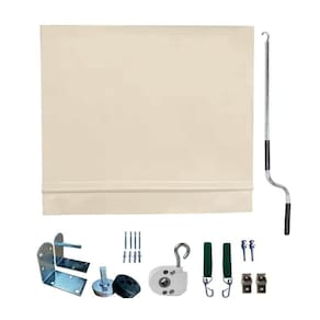 Toldo Cortina Bege - 3,90m X 2,70m - Kit Completo