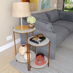 Conjunto de Mesa para Sala de Estar Cannes Off White Nature