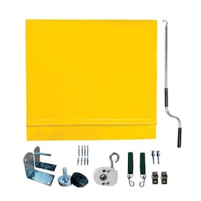 Toldo Cortina Amarelo - 3,90m X 1,60m - Kit Completo