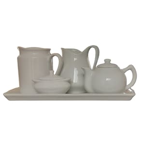 Jogo Café e Chá 5 peças Mesa posta - Porcelana Branca (2)