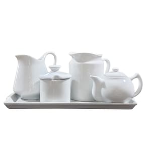 Jogo Café e Chá Mesa Posta 5 Peças - Porcelana branca (2)