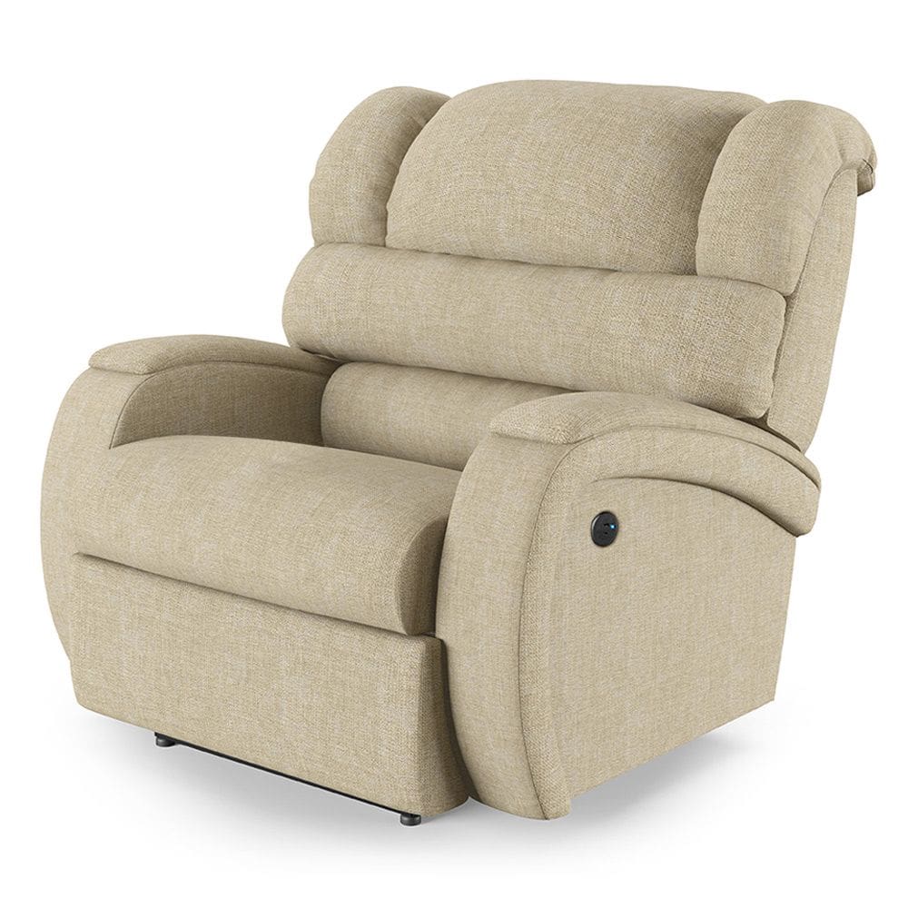Poltrona do Papai Reclinável Napoli Power Touch USB Linho Bege FH1 - D`Rossi