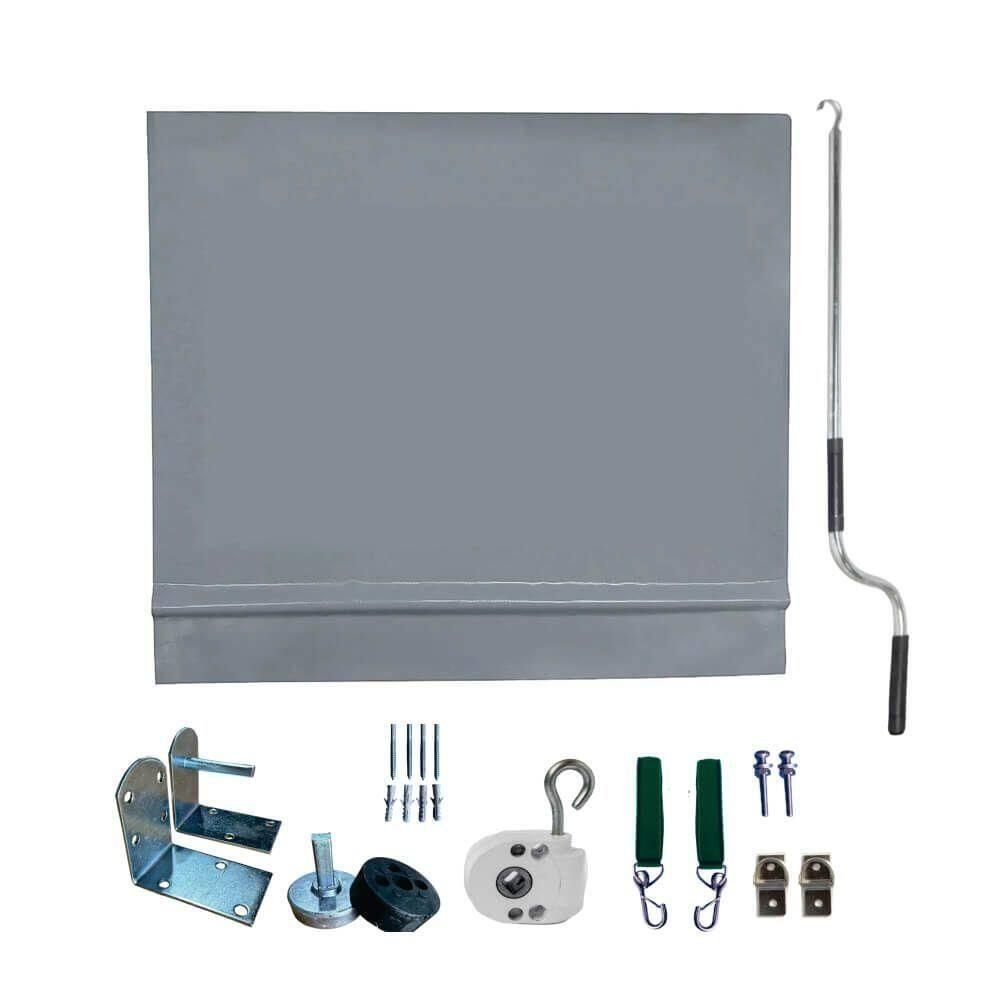 Toldo Cortina Cinza - 1,80m X 1,90m - Kit Completo