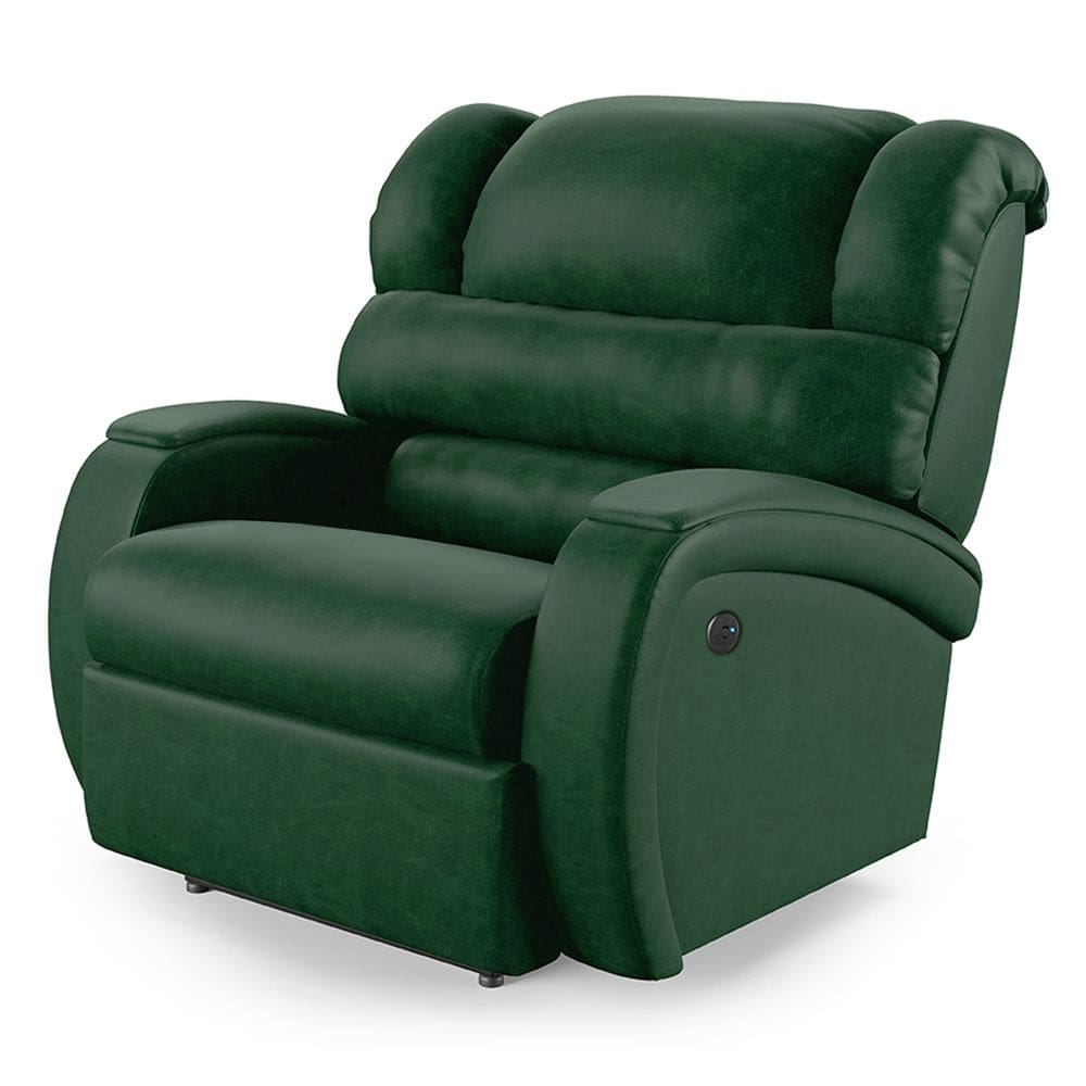 Poltrona do Papai Reclinável Napoli Power Touch USB PU Verde Musgo Brilho FH1 - D`Rossi