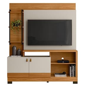 Home TV 50` com Prateleira Monterrey Nature Off-White